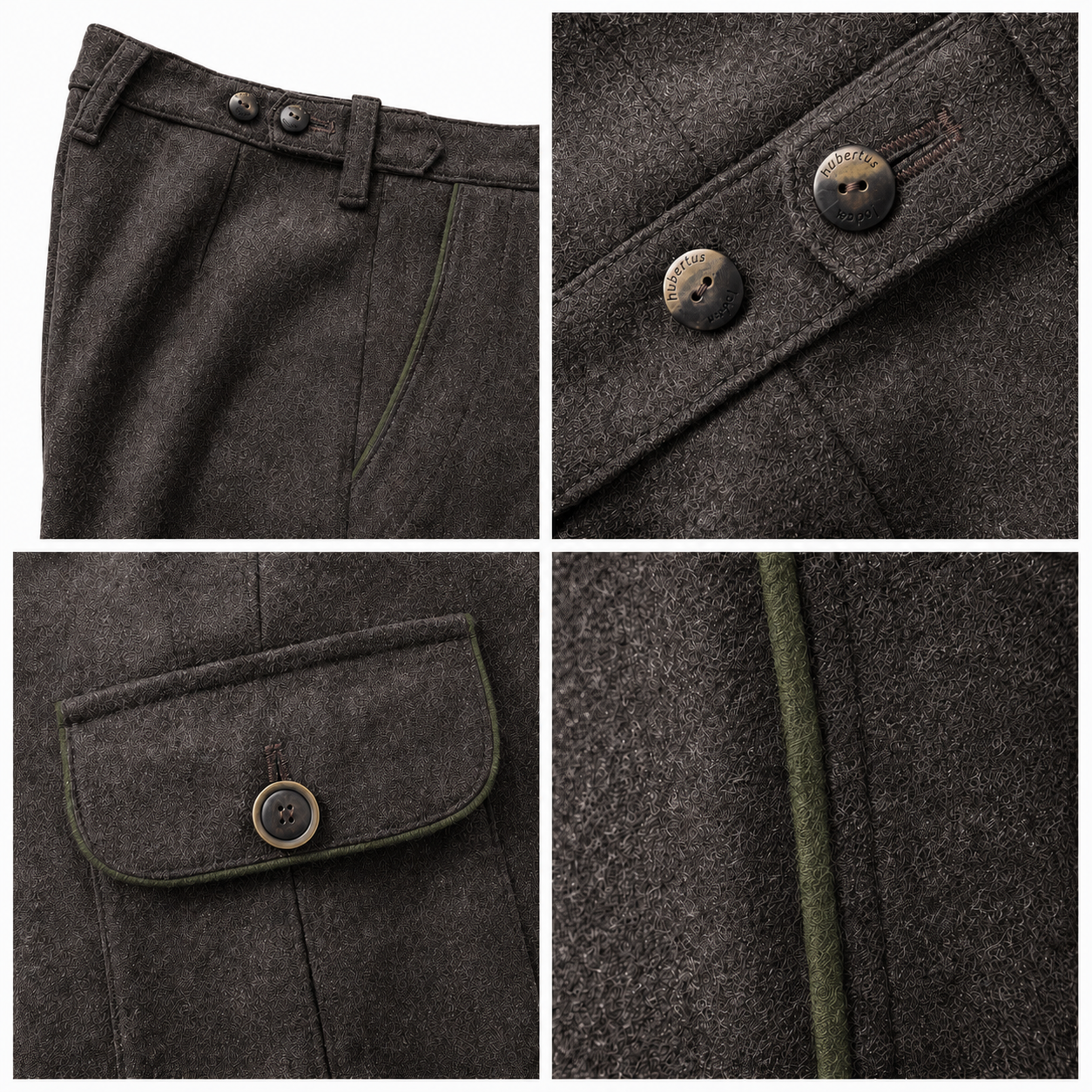 Loden Women's Trousers “Forst” – Green Piping