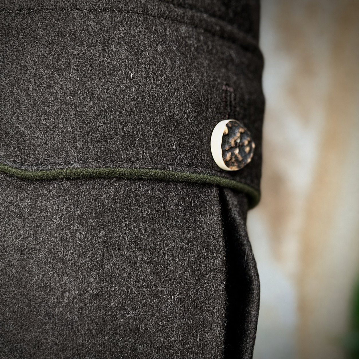 Loden Men's Trousers “Forst” – Green Piping