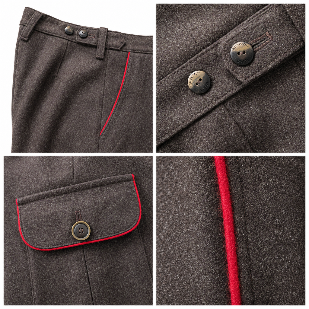 Lodenhose „Forst“ – Paspel rot