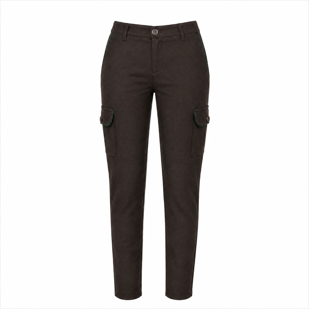 Loden Women's Trousers “Forst” – Green Piping
