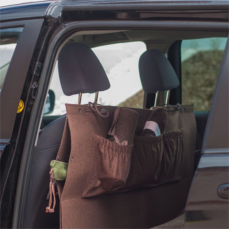 Combined car trunk organizer with rear seat protection