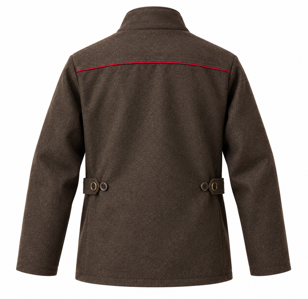 FORST Jagd-Lodenjacke – mit roter Paspelierung